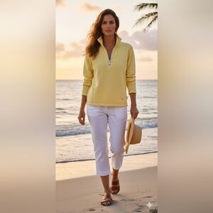 Tommy Bahama Soft Yellow Knit Top